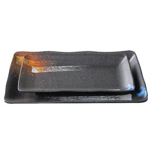 <b>Melamine</b> imitation porcelain Japanese-style long rectangular hot pot <b>plate</b>, creative commercial plastic square <b>plate</b> for hot - Product Image 1