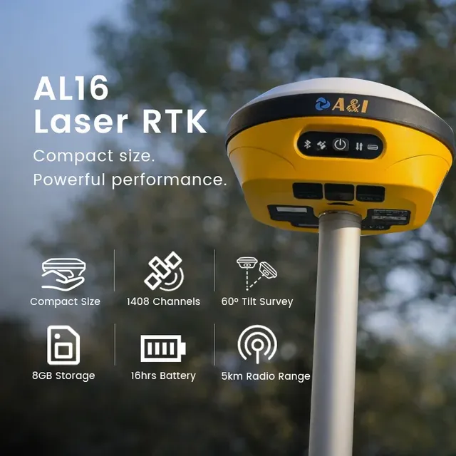 Factory Laser Ar Visual Rtk Survey Equipment 1408 Channels Sim 4g Imu Laser 10m Dual Camera Gnss Rtk Receiver