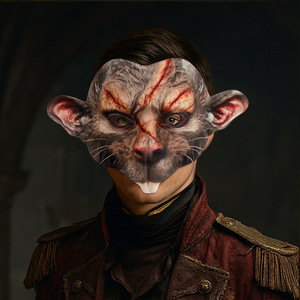 Nouvel Arrivage HLC – Masque d'animal demi-visage pour <span class=keywords><strong>Halloween</strong></span>, masque de rat effrayant, masque de souris pour fête costumée hantée, accessoires de cosplay - Product Image 6