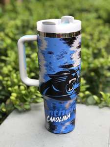 Custom Football Team Tennessee Cups 40oz Acero inoxidable <span class=keywords><strong>Titan</strong></span> Print Tumbler Tazas con asa - Product Image 4