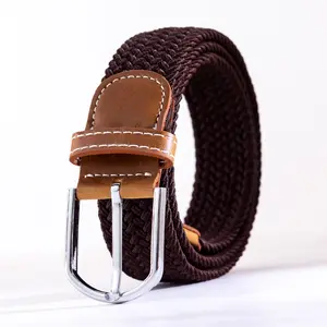 Hot Sale custom Woven Men Stretch Braided Elastic Belt Fashion Women Canvas Braided Stretch Elastic Belt m Men Braid Belt