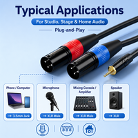 Câble d'extension audio XLR mâle vers femelle, cordon micro noir pour karaoké, mixeur, haut-parleur, amplificateur, longueur personnalisable