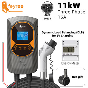 Chargeur EV Feyree 11kW GBT 16A triphasé pour maison, borne murale avec écran 2,8 pouces, application DLB WIFI, carte RFID pour la recharge à domicile ou au garage - Product Image 1