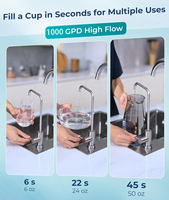 Système de filtration d'eau par osmose inverse sous évier FilmTec Membrane 1000G à haut débit, sans réservoir, CE OEM, pour usage domestique et hôtelier