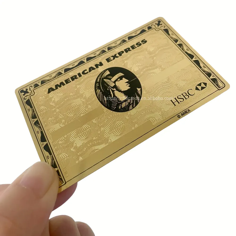 धातु शिल्प लेजर कट प्रीमियम कस्टम चुंबकीय धारी सदस्यता Amex सोने धातु क्रेडिट कार्ड धातु व्यापार कार्ड