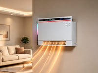 Ventilateur Chauffant Portable 1800W, Chauffage à Deux Niveaux, Ventilateur de Ventilation 40W, Haut-parleur 5W, Lumière Ambiante RGB 3W, Minuteur, Oscillation Automatique, ABS