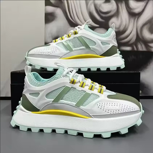 Scarpe sportive Casual traspiranti in Mesh Sole pesanti bianche alla moda - Product Image 5
