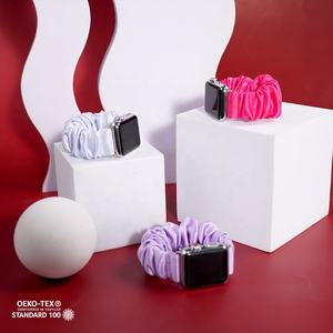Scrunchies en soie solide, bracelets de montre élastiques, <span class=keywords><strong>bracelet</strong></span> de montre intelligente adapté aux <span class=keywords><strong>Apple</strong></span> <span class=keywords><strong>Watch</strong></span> Series 30 mm à 38 mm, <span class=keywords><strong>bracelet</strong></span> en soie - Product Image 3