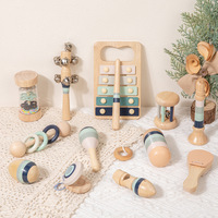 Natural Wood Orff Instrument Set 12-Piece Percussion Set for Early Childhood Music Education and Sensory Play