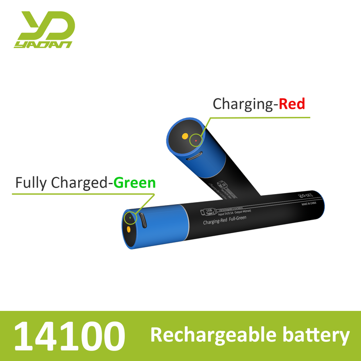 Hotsale YaDan 14100 tipc Port lityum pil 3.7V 1600mAh şarj edilebilir