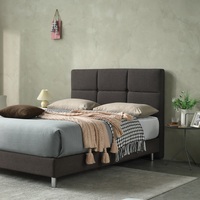 Lit en tissu et bois traditionnel à plateforme, doux et confortable, pour salon, tailles double, grand lit, très grand lit, personnalisables, vente en gros à prix abordable