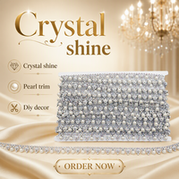 Nouvelle dentelle brodée de strass de 1,3 cm, chaîne de perles DIY, accessoire pour jupe de danse, matériau vestimentaire