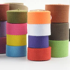 2.0 2.5 3.2 3.8 5.0 Pure color polyester-cotton belt high straight cotton canvas bag beaded belt luggage shoe material webbing