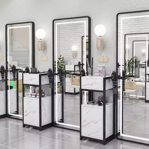 Équipement de salon de coiffure commercial moderne, mobilier, couleur personnalisée, rangement robuste, chariot en métal à 3 niveaux, rose doré - Product Image 6
