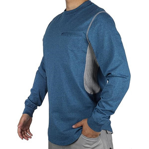 Camisetas FR para Verano, Transpirables, Ventiladas, de <span class=keywords><strong>Jersey</strong></span> Heather de 6oz, Ignífugas, de Manga Larga, Cuello Redondo, Resistentes al Fuego - Product Image 1