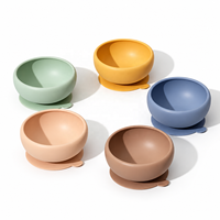 Fabrication sur mesure OEM ODM, vaisselle ronde pour enfants, écologique, sans BPA, en silicone de qualité alimentaire, ensemble de bols d'alimentation pour bébé, imperméable
