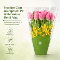 Sacs à bouquet trapézoïdaux en cellophane transparent de haute clarté en CPP pour fleuristes et fournisseurs – Vente en gros