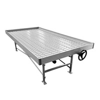 Système de table de culture mobile à roulettes pour serre commerciale de grande taille, avec plateau de culture hydroponique à flux et reflux pour semis et pépinière