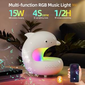 RGB <b>LED</b> Wireless Charging Battery Nightlight Bedroom <b>Bedside</b> <b>Table</b> Lamp Dimmable Dolphin Modern Design Home Atmosphere Lighting - Product Image 2