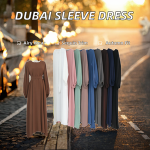ซิเฟิง รับผลิตเสื้อผ้าคุณภาพสูงแบบขายส่ง ชุดอาบายะแขนยาวผ้าโพลีเอสเตอร์ ระบายอากาศได้ดี สำหรับฤดูใบไม้ร่วง สไตล์ดูไบ ตะวันออกกลาง และตุรกี - Product Image 2