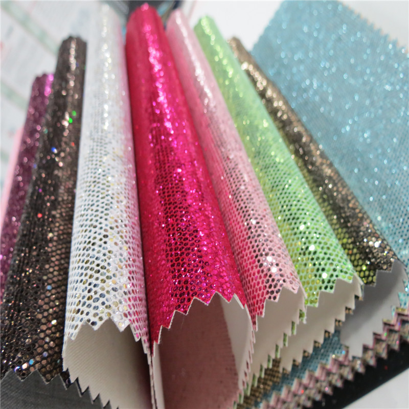 S2016A Shiny Glitter Faux Leather Mesh