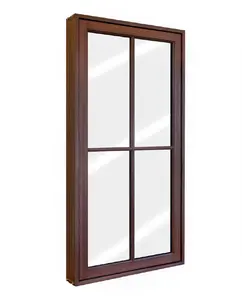 Ventana de parrilla de acero simple clásica, ventanas fijas de hierro forjado, diseño personalizado con barras de celosía