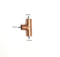 Raccord en cuivre Té égal 8mm * 8mm * 8mm ID 5/16in avec extrémité de sueur pour la réfrigération