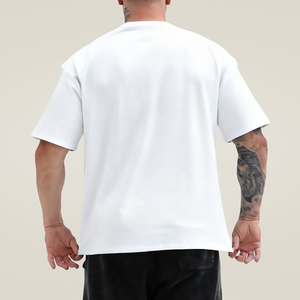 T-shirt uni surdimensionné en gros pour hommes, t-shirts personnalisés en vrac pour hommes, t-shirts grande taille pour hommes, streetwear surdimensionné pour hommes, t-shirt de sport pour hommes - Product Image 4