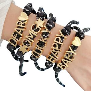 Jinyuan Fashion Wholesale Brass 18K Gold Plated Zircon Alphabet Initial Letters <strong>Charms</strong> for DIY Bracelet Necklace Making - Product Image 3