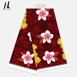 ムムドレス、サロング用の卸売トロピカルフランジパニ柄島柄デジタルプリントポリエステル生地 - Product Image 3