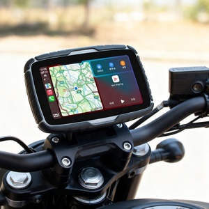 หน้าจอไร้สายขนาด 5 นิ้ว กันน้ำ IP67 รองรับ <span class=keywords><strong>GPS</strong></span> Mirror Link Android Auto Carplay พร้อมกล้องมองหลัง ระบบนำทางสำหรับมอเตอร์ไซค์ระบบ Linux - Product Image 1