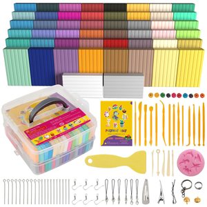 Bview Kit de démarrage en <span class=keywords><strong>argile</strong></span> polymère 50 couleurs pour enfants Pâte à modeler au <span class=keywords><strong>four</strong></span> avec outils - Product Image 1