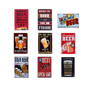 Alta calidad de encargo en relieve Casa decor cerveza, vino, pintura de Arte de metal señal para bar - Product Image 6