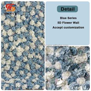 Mur <span class=keywords><strong>de</strong></span> fleurs <span class=keywords><strong>bleu</strong></span> poussière pour décoration <span class=keywords><strong>de</strong></span> mariage, mur <span class=keywords><strong>de</strong></span> fleurs en soie <span class=keywords><strong>bleu</strong></span> hydrangea - Product Image 2