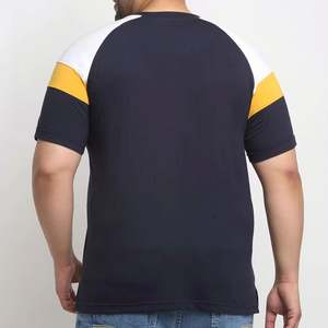 T-shirt personnalisé pour homme, bleu marine, à blocs de couleur, imprimé, 220 g/m², 100 % coton, manches courtes, col rond, décontracté, écologique, respirant, taille plus - Product Image 2