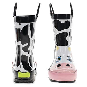 Bottes de <span class=keywords><strong>pluie</strong></span> imperméables pour enfants à motif animalier, bottes en caoutchouc de haute qualité pour tout-petits avec poignées faciles à enfiler - Product Image 4