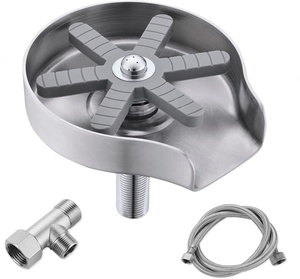 Outil de nettoyage automatique de rondelle de tasse de rinceur de verre d'acier inoxydable pour des éviers de cuisine et des accessoires de barre - Product Image 1