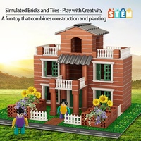 Plantation Villas 240PCS Mini Little Mason DIY Juguete de construcción para niños Casa de construcción Modelo hecho a mano Juguete de construcción de pared de ladrillo