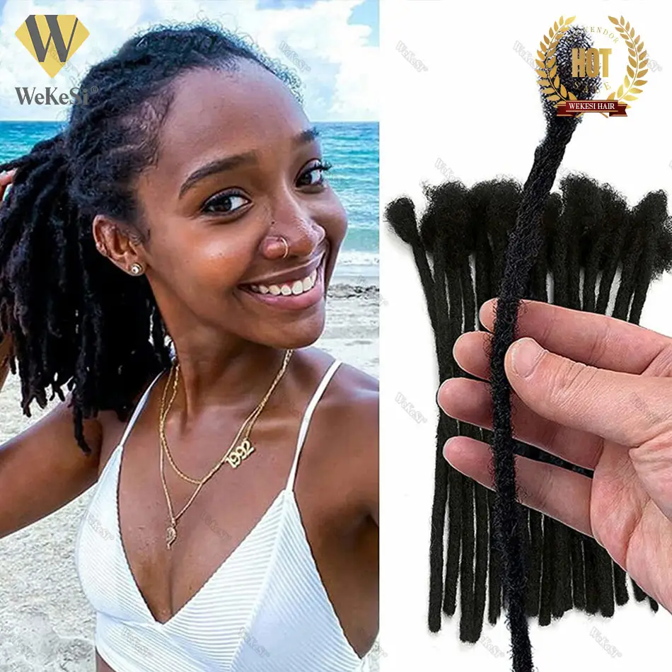 Locs Echthaar # 1b FARBE 0,2 cm Micro Locs Schwester Dreadlocks Extensions