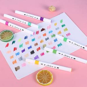 Bonvada BW-MK05 Kids DIY Dual Tip 2 in 1 Connected Custom Non-toxic Factory Pastel Marker <b>Pen</b> - Product Image 4