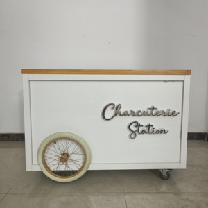 Carrito <span class=keywords><strong>de</strong></span> Comida Móvil Plegable Personalizable <span class=keywords><strong>de</strong></span> Hierro y Madera con Base <span class=keywords><strong>de</strong></span> 4 Ruedas para Servicios <span class=keywords><strong>de</strong></span> Catering Comercial y Aplicaciones <span class=keywords><strong>de</strong></span> Venta Minorista - Product Image 5