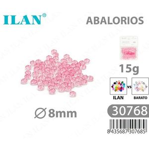 Perline Ilan Abalorios da 8 mm rosa chiaro sfaccettate a forma di rondella, 15 g, per la creazione di gioielli - Product Image 1