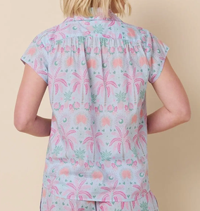 Ensemble de pyjama deux pièces personnalisé en voile 100 % coton, vêtements de maison confortables pour seniors avec fermeture élastique, vêtements de nuit <span class=keywords><strong>d</strong></span>'été pour femmes - Product Image 4