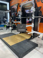 Plataforma de Levantamiento de Pesas Estable, Máquina Smith, Power Rack con Protectores de Seguridad para Entrenamiento de Sentadillas y Press de Banca