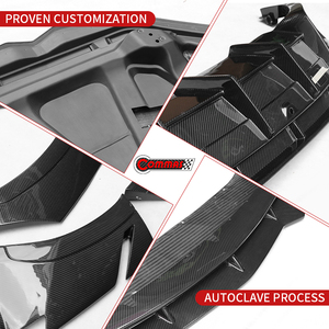 Kit de carrocería ancha estilo 1016 de fibra de carbono seca para Lamborghini URUS S: alerón delantero, alerón trasero, faldones laterales y capó - Product Image 3