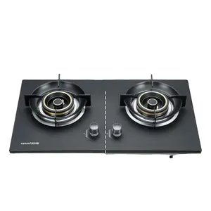 Built-in double head gas stove table for domestic kitchen gas cooktop