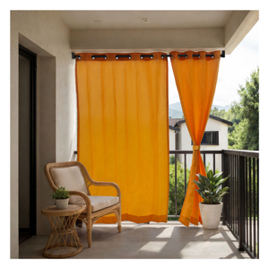Sunflower Yellow HDPE Knitted Fabric Outdoor Curtains 325 GSM with UV Resistant Heavy Duty Weave for Bright and Cheerful Patio - Product Image 1