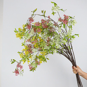 Flores Artificiales de Magnolia y <span class=keywords><strong>Sauce</strong></span> Nevada de Tacto Real para Decoración del Hogar, Arreglo Floral de Flores de Cerezo Colgantes para Bodas - Product Image 1