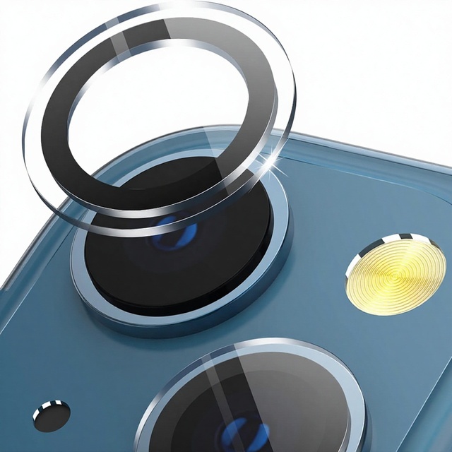 CloudValley Protective Camera Film for iPhone 13/13 Mini [9H Hardness 9H Tempered Glass Anti-reflection] Aluminum Alloy