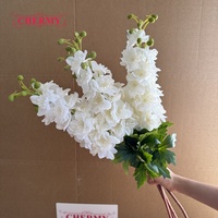 Flores Artificiales de Delphinium Blancas de Alta Calidad con Tacto Realista DC270 para Decoración de Arreglos Florales en Bodas, Fiestas y Eventos